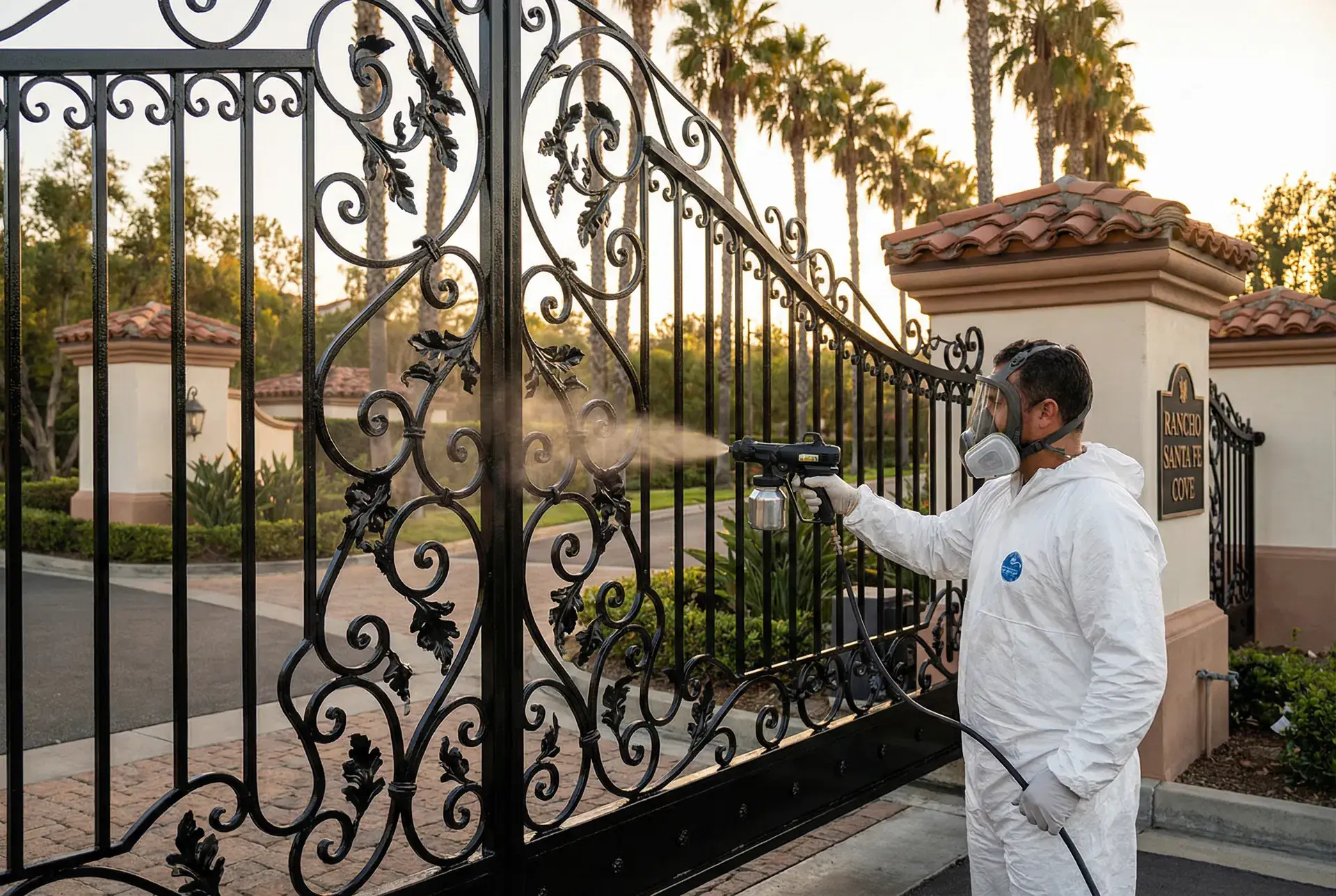 Electrostatic iron gate painting